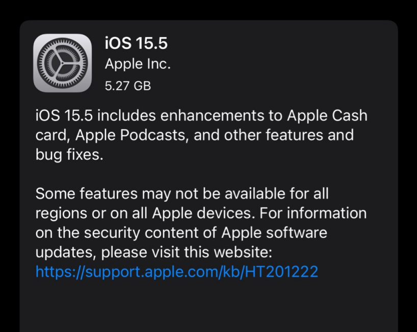 鄂温克苹果手机维修分享iOS 15.5 RC版更新内容及升级方法 